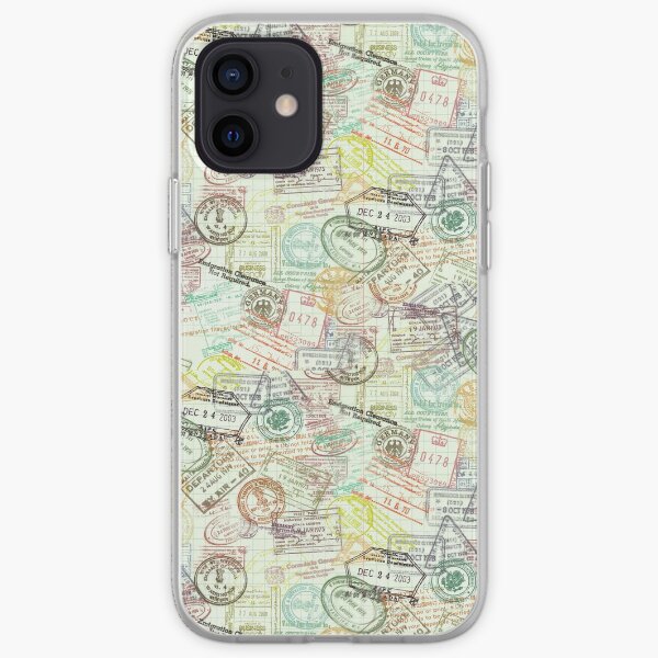 Motif de tampons de passeport Coque souple iPhone