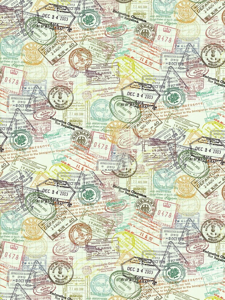 Passport Stamps Pattern by junkydotcom