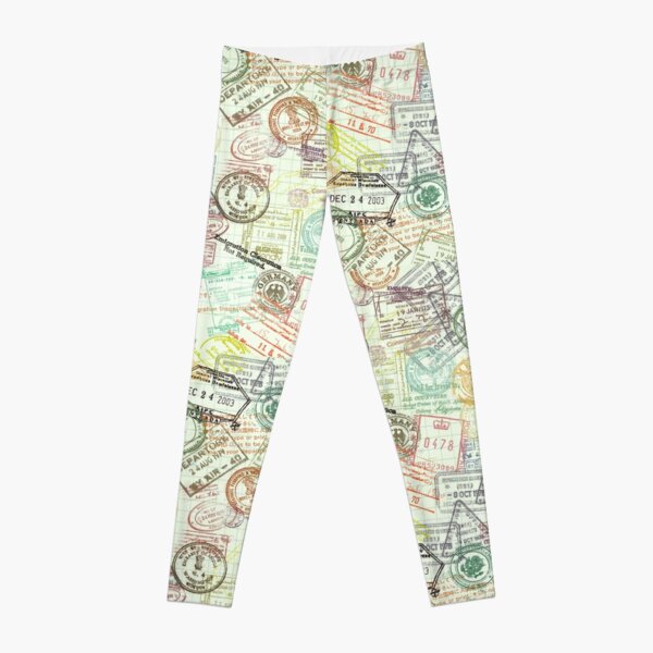 Passport Stamps Leggings for Sale