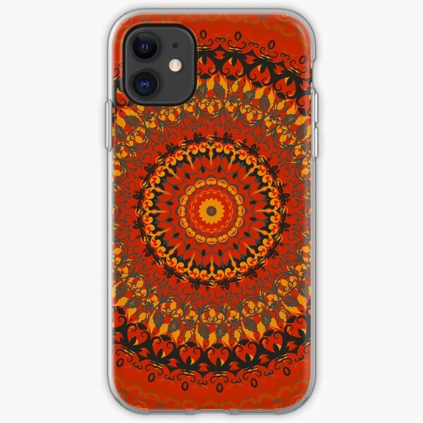 Autumn Leaves Rust Mandala iPhone Soft Case