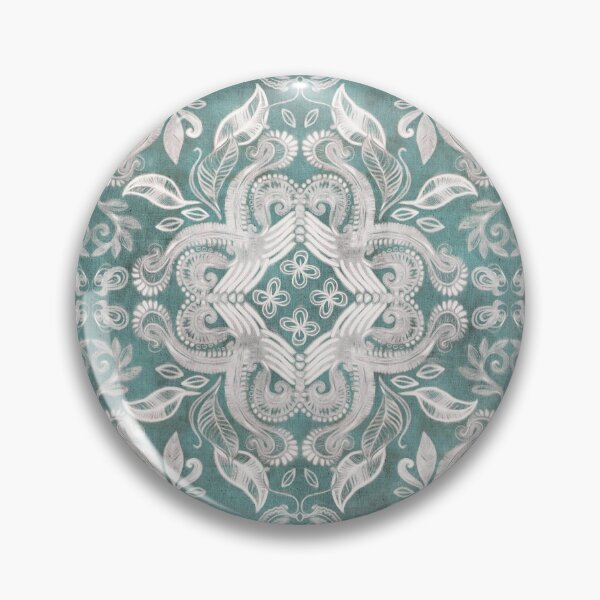 Item preview, Teal and grey dirty denim textured boho pattern designed and sold by micklyn.