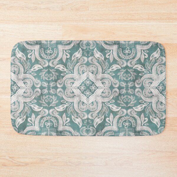 Item preview, Teal and grey dirty denim textured boho pattern designed and sold by micklyn.