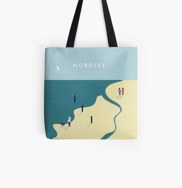 Nordsee Travel Poster Allover-Print Tote Bag