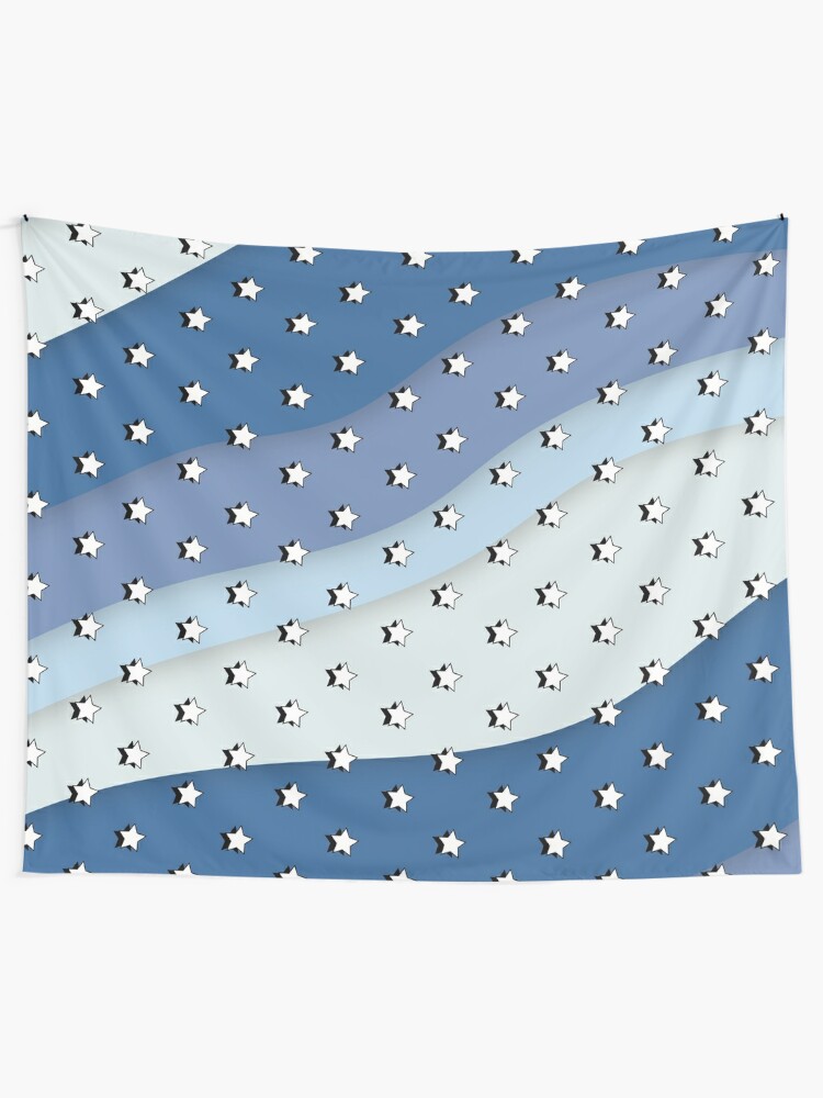 light blue star tapestry