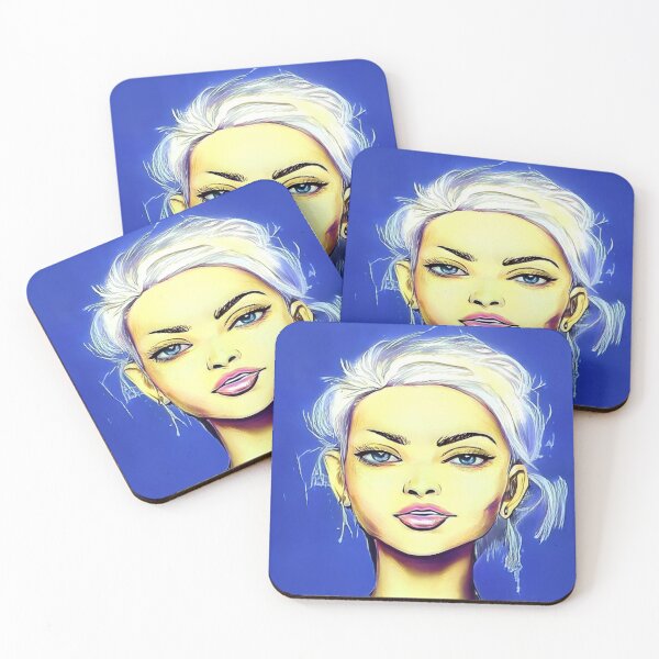 Item preview, Vicky Blaue Augen Halbelf Portrait designed and sold by marjard.
