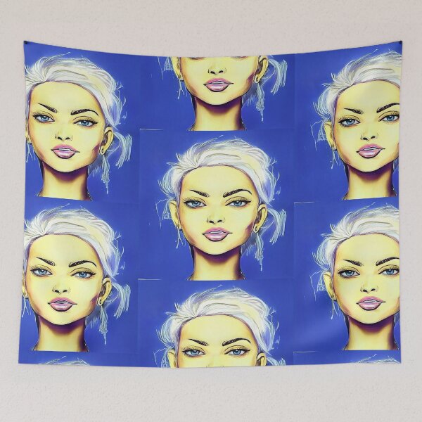 Item preview, Vicky Blaue Augen Halbelf Portrait designed and sold by marjard.