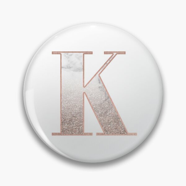 Item preview, Monogram rose gold glitter marble K designed and sold by marbleco.
