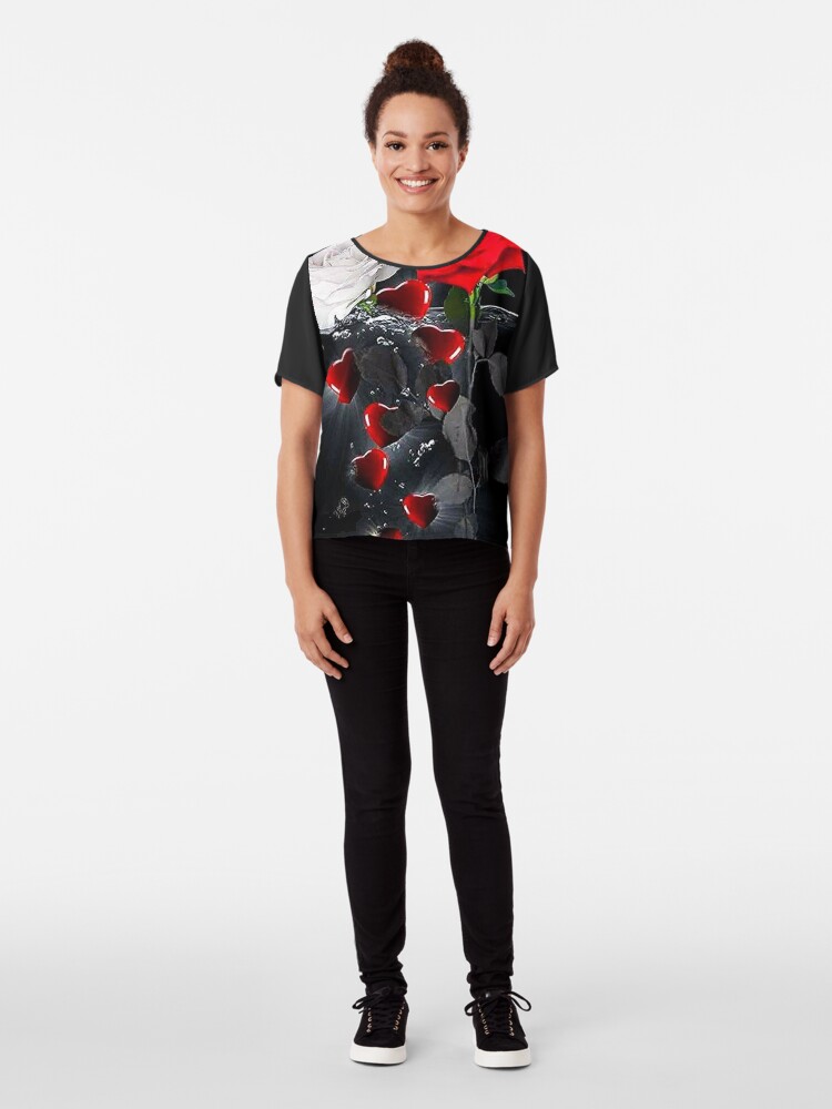 Alternate view of Emerging Heart and Rose Chiffon Top