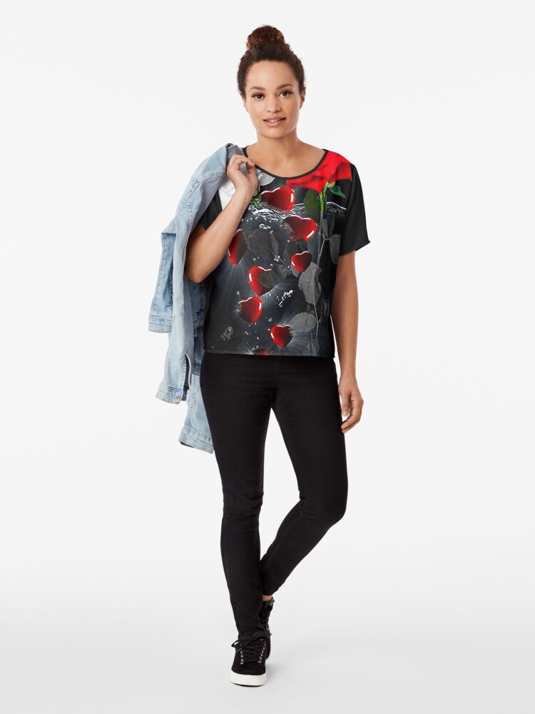 Alternate view of Emerging Heart and Rose Chiffon Top