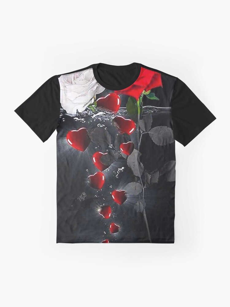 Alternate view of Emerging Heart and Rose Graphic T-Shirt