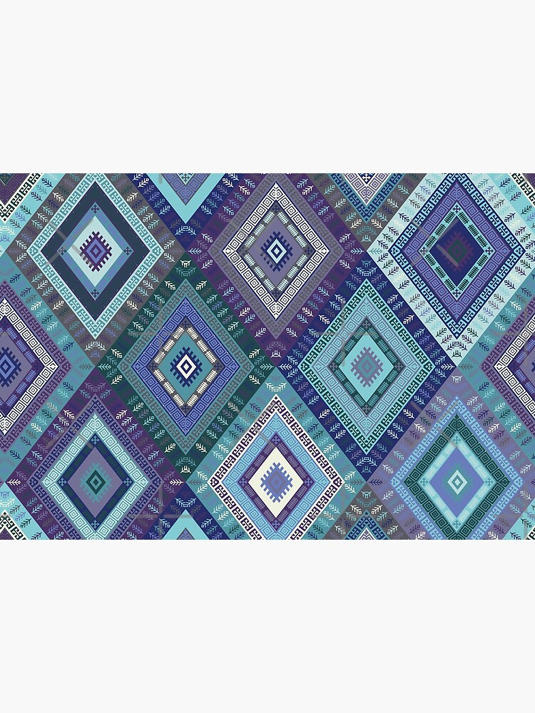Kilim Diamonds - Blue, elegant pattern by Cecca Designs by Cecca-Designs