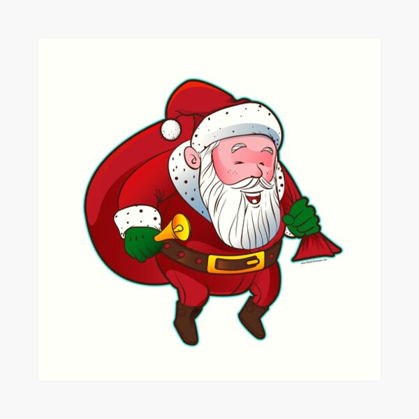 Cartoon Santa Claus Art Print