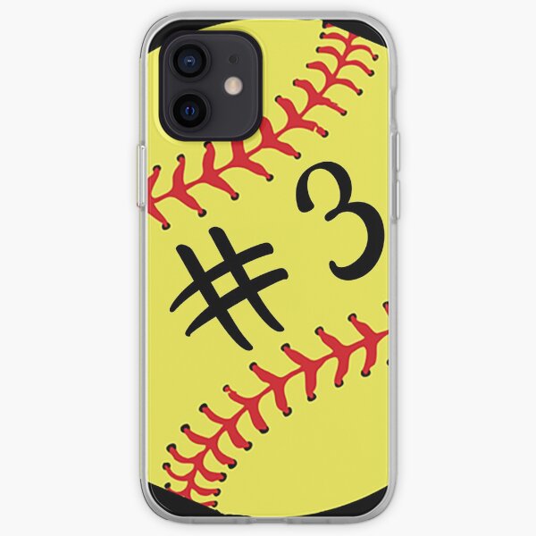Softball Player Back No Number 3 #3 Ball Sport Sticker Gift iPhone Soft Case