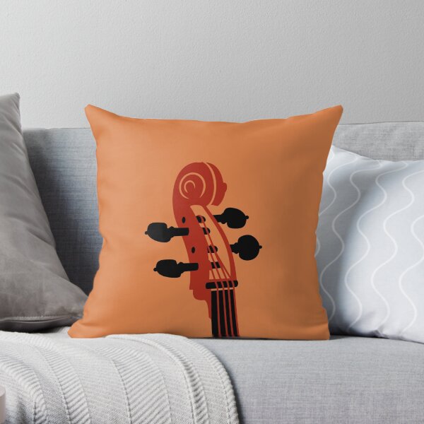 Cello Scroll VRS2 Throw Pillow