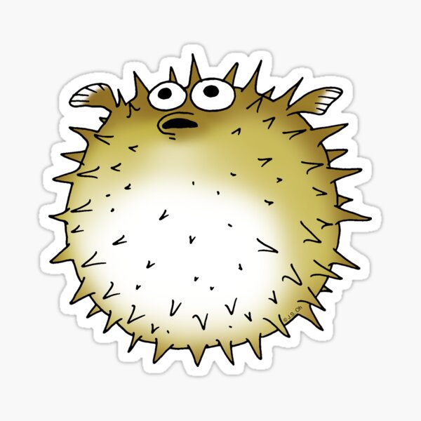 Unique puffer fish sea animal Sticker