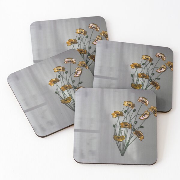 Item preview, Wall flowers gold with textured colour background designed and sold by Robert Gipson.