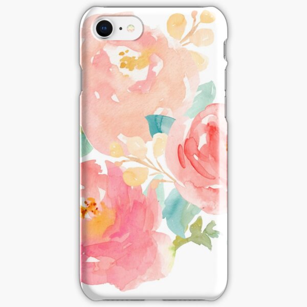 Peonies Watercolor Bouquet iPhone Snap Case