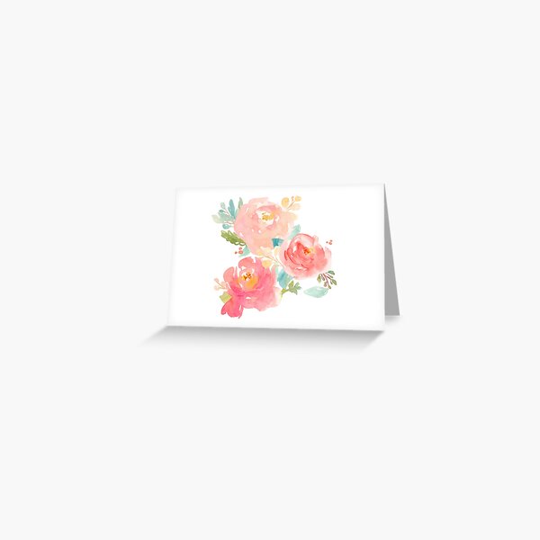 Ramo de acuarela de peonías Tarjetas de felicitación