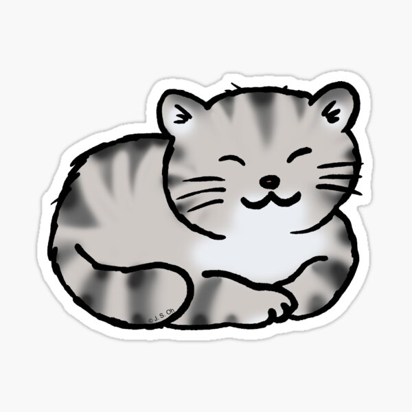 Grey tabby cat kitten Sticker