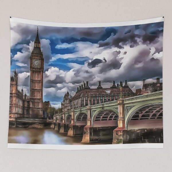Item preview, London Bridge and Big Ben (Painting) designed and sold by cmphotographs.