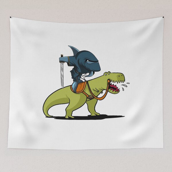 Item preview, Shark Ninja Riding T-Rex Dinosaur  designed and sold by underheaven.