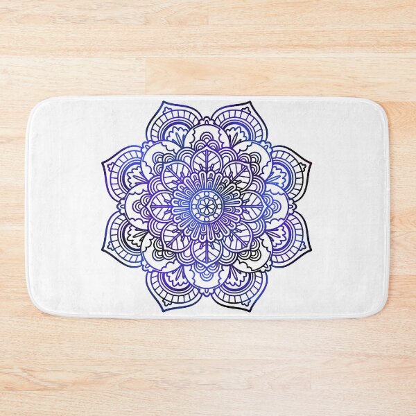Artikelvorschau, Schattierungen von blau und lila Mandala entworfen und verkauft von qlobba.