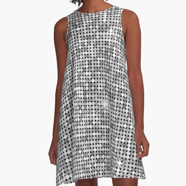 Cristal glänzende Disco-Kugel A-Linien Kleid