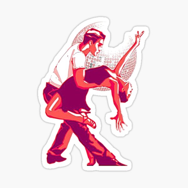 Strictly Salsa Couple Dancing With Glitter Ball Sticker