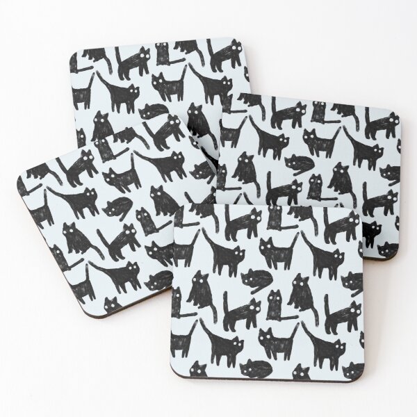 Item preview, Gouache black cats pattern.  designed and sold by kostolom3000.