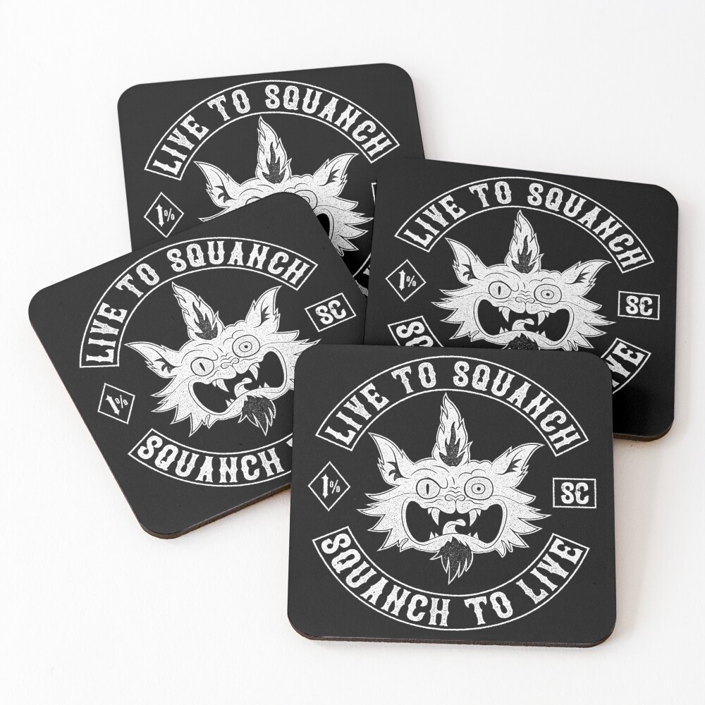 Squanch Club, one color Coasters (Set of 4)