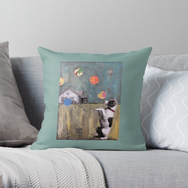The Juggler..Jack Russell Magic Throw Pillow