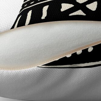 Alternate view of african mud cloth black and white Floor Pillow