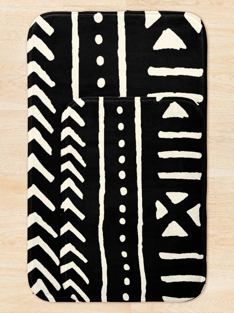 Alternate view of african mud cloth black and white Bath Mat