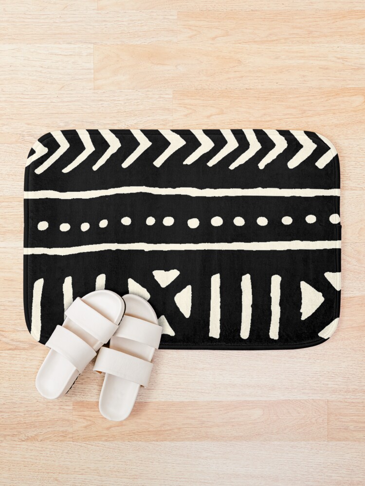 Alternate view of african mud cloth black and white Bath Mat