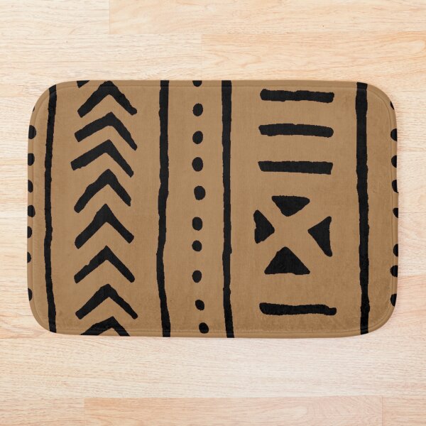 african mud tribal cloth Bath Mat