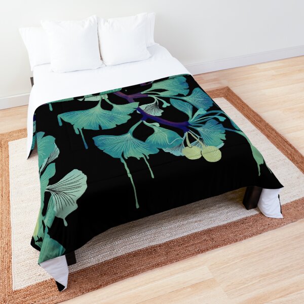 O Ginkgo (on Black) Comforter