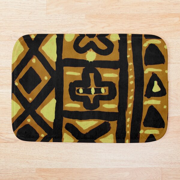 african mud cloth Bath Mat