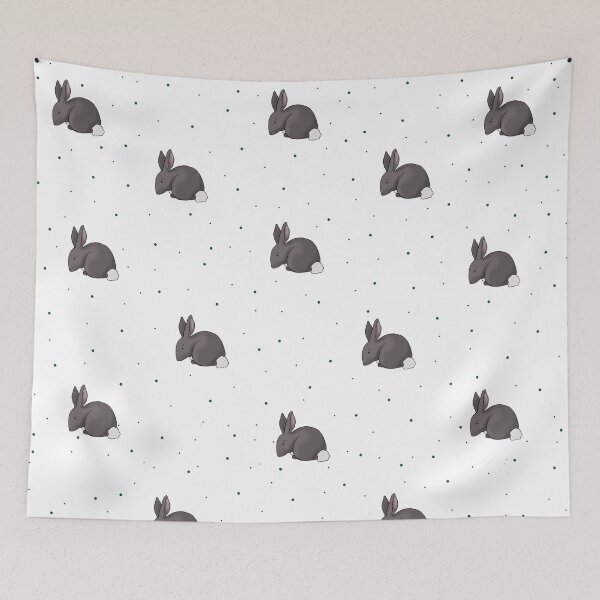 Item preview, rabbits bunnies dot pattern designed and sold by OrchardHouseC.