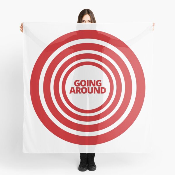 Red Target Design Going Around In Circles Scarf