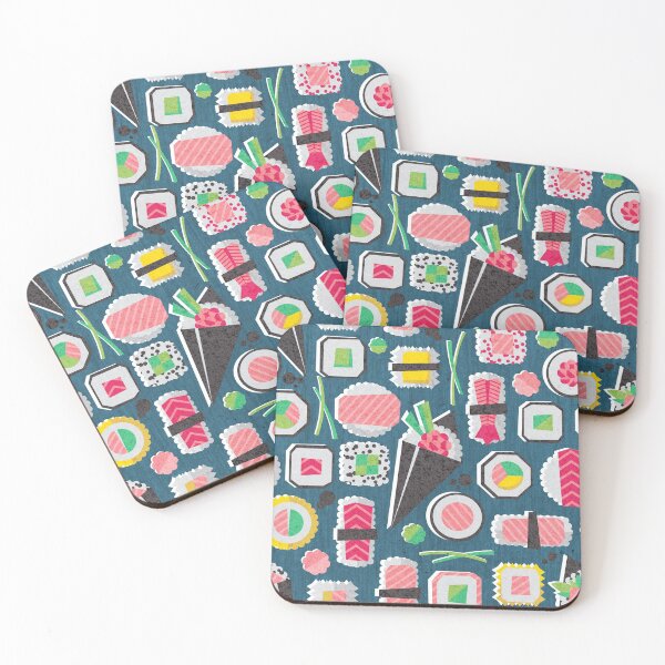 Item preview, Paper cut geo sushi // teal background designed and sold by SelmaCardoso.