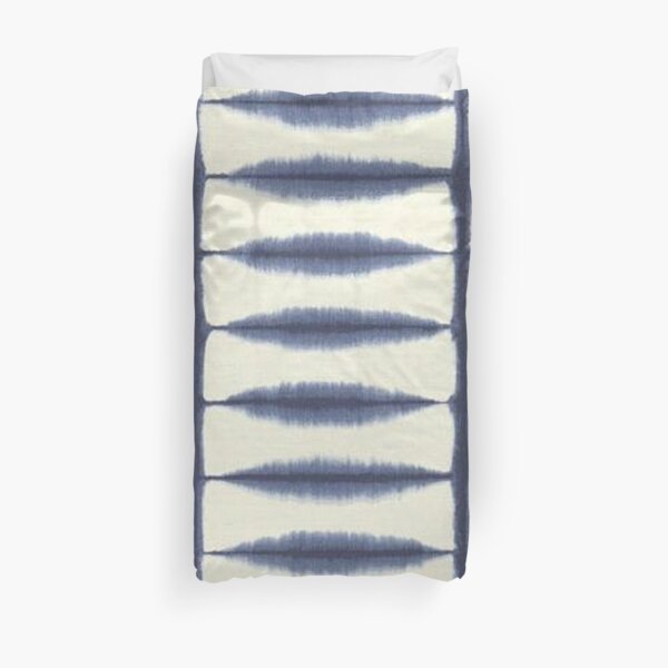 shibori indigo geometry Duvet Cover