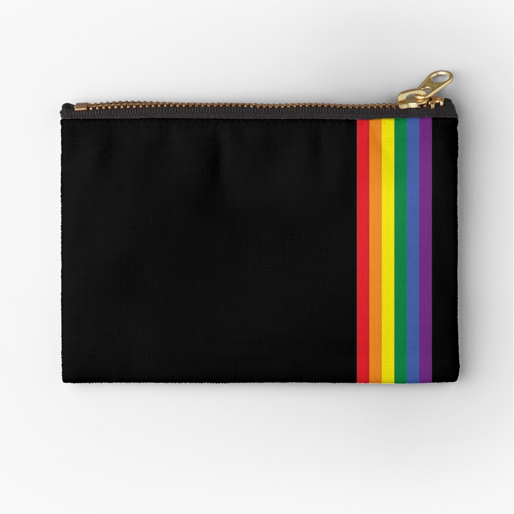 LGBT Metallic Zipper Clutch Rainbow Pattern Clutch Pride 