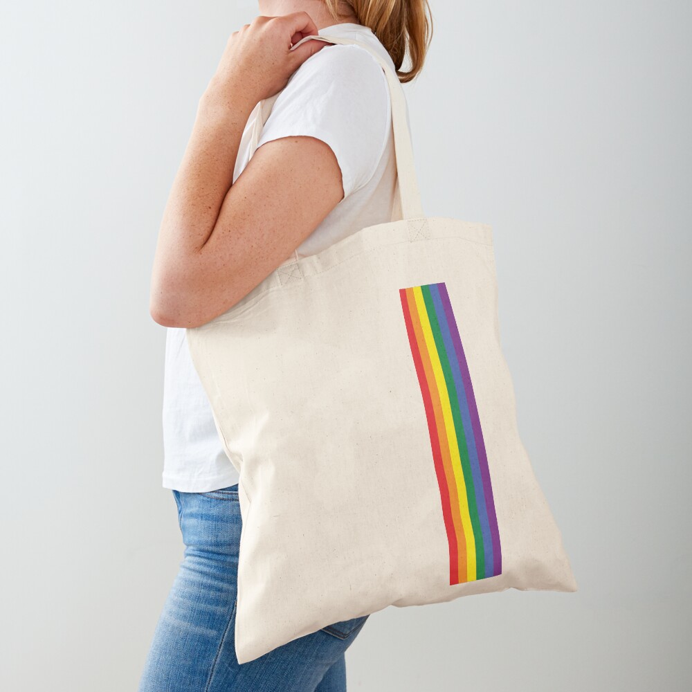 Rainbow Pride LGBT Strip Tote Bag