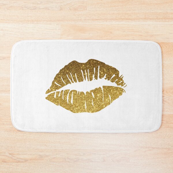 Item preview, gold glittery lips designed and sold by hellcom.