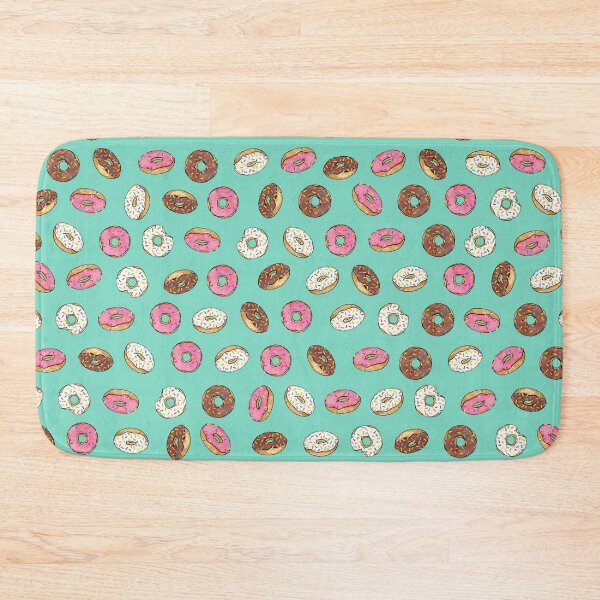 Item preview, ALL the donuts! Rainbow on Aqua - Large designed and sold by Joan and Rose.