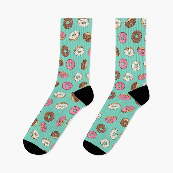 Item preview, ALL the donuts! Rainbow on Aqua - Large designed and sold by Joan and Rose.