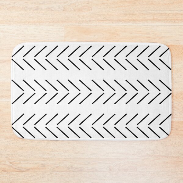 Brown Zigzag African Mud Cloth Bathroom Mat Rug by bynelo - Bath