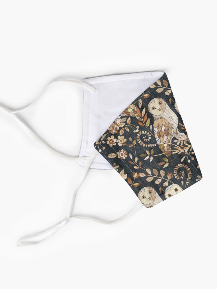 Alternate view of Wooden Wonderland Barn Owl Collage Mask