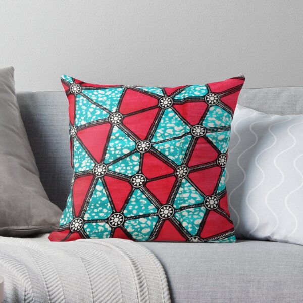 African wax Ankara print Throw Pillow