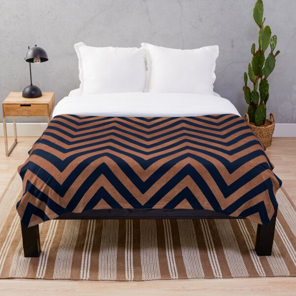 navy and copper throw